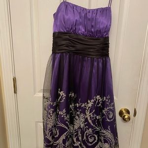 Purple, Black, and Silver Short Semi-Formula dress